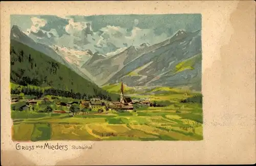 Ak Mieders in Tirol, schöne Detailansicht