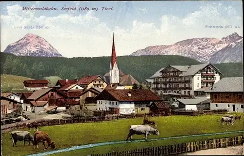 Ak Seefeld in Tirol, schöne Detailansicht