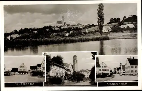 Ak Illerberg Vöhringen in Schwaben, Ansichten vom Ort, Straßenpartien, Kirche, Panorama