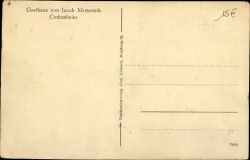 Ak Kuchenheim Euskirchen in Nordrhein Westfalen, Gasthaus von Jacob Metternich