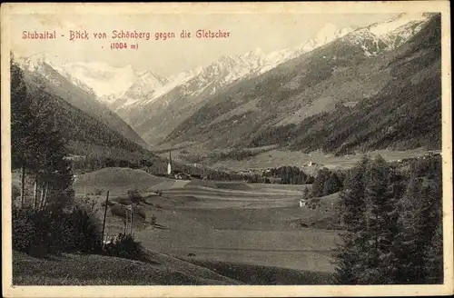 Ak Schönberg im Stubaital in Tirol, schöne Detailansicht