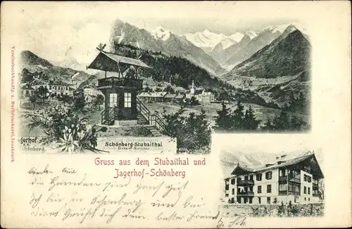 Ak Schönberg im Stubaital in Tirol, schöne Detailansicht