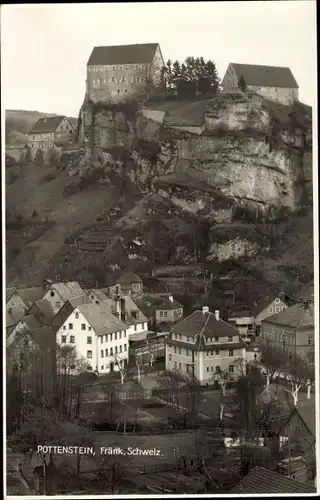 Foto Ak Pottenstein im Kreis Bayreuth Oberfranken, Panoramaansicht vom Ort