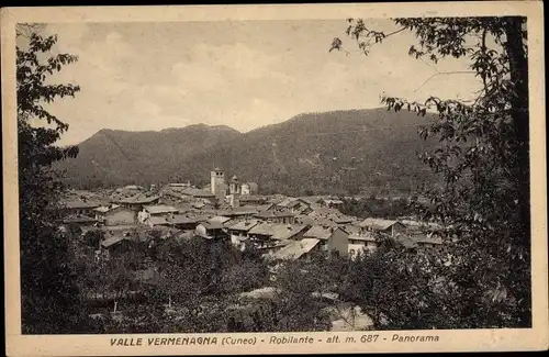 Ak Robilante Valle Vermenagna Piemonte, Panoramablick auf die Stadt