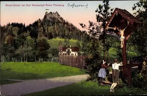 Ak Großgmain in Salzburg, schöne Detailansicht