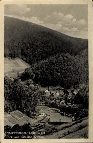 Ak Unterweißbach in Thüringen, Blick auf Bad und Quelitz, Waldpartie