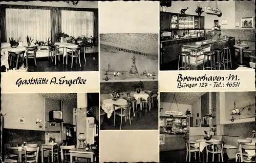 Ak Bremerhaven, Gaststätte von A. Engelke, Bürgermeister Smidt Str. 127, Innenansichten