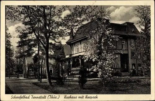 Ak Bad Tennstedt in Thüringen, Kurhaus mit Kurpark