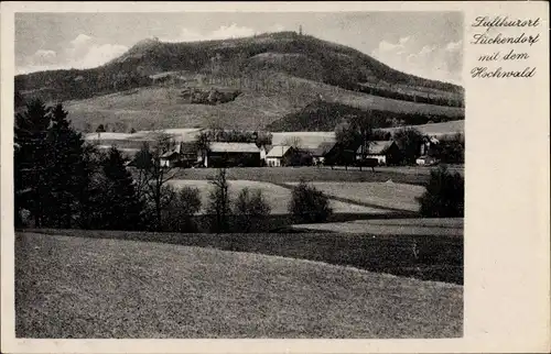 Ak Lückendorf Oybin in Sachsen, Blick auf den Ort mit Umgebung, Hochwald, Gaststätte Erholung