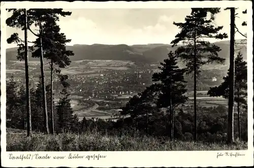 Ak Saalfeld an der Saale Thüringen, Blick auf den Ort mit Umgebung vom Kulm aus