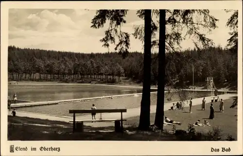 Ak Elend Oberharz am Brocken, Partie im Freibad