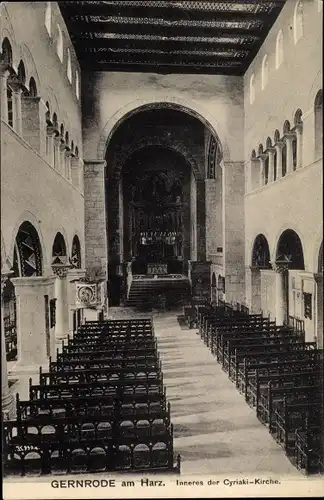 Ak Gernrode Quedlinburg im Harz, Inneres der Cyraki Kapelle