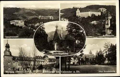 Ak Schönstatt in Rheinland Pfalz, Gesamtansicht, Bundesheim, Wildburg, Gnadenkapellchen