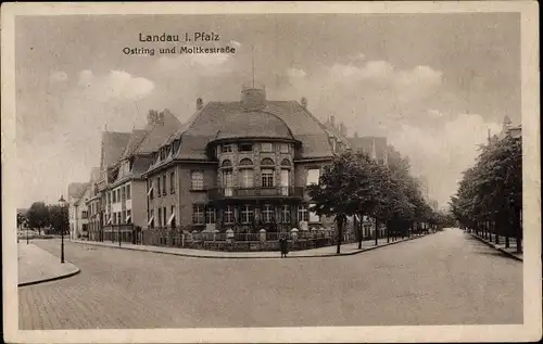 Ak Landau in der Pfalz, Blick auf den Ostring, Moltkestraße, Stadtansicht