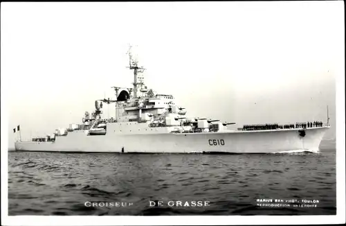 Ak Französisches Kriegsschiff, De Grasse, C 610, Croiseur, Geschütztürme