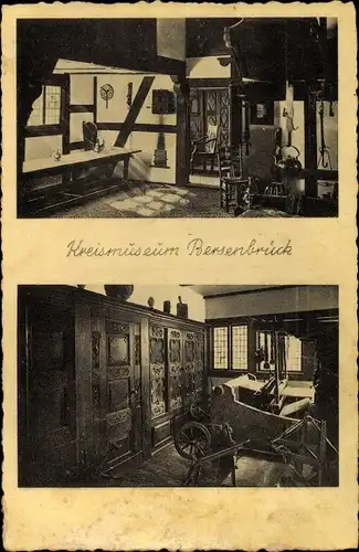 Ak Bersenbrück in Niedersachsen, Kreismuseum, Wohnstube, Webstuhl, Spinnrad, Ausstellungsräume