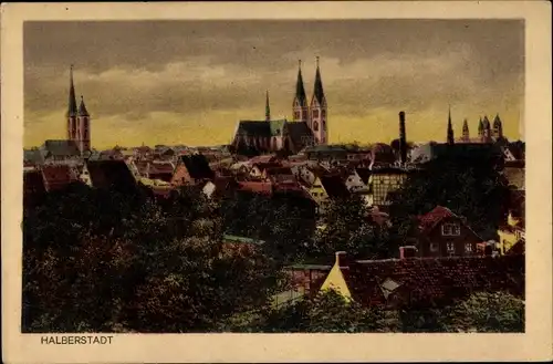 Ak Halberstadt in Sachsen Anhalt, Blick auf die Stadt, Kirchen