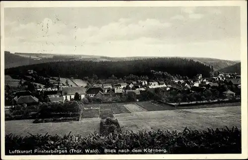 Ak Finsterbergen Friedrichroda Thüringen, Blick über den Ort nach dem Körnberg