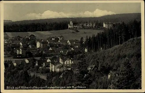Ak Finsterbergen Friedrichroda Thüringen, Blick auf den Ort mit Umgebung und Kurhaus