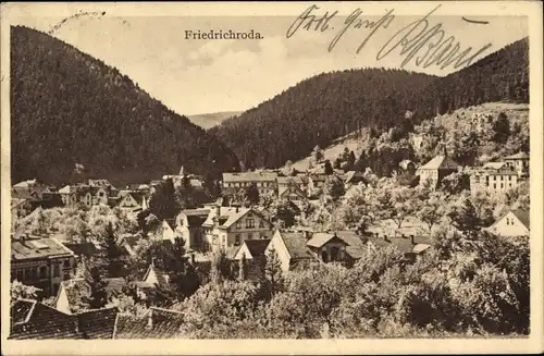 Ak Friedrichroda im Thüringer Wald, Blick auf den Ort, Berge