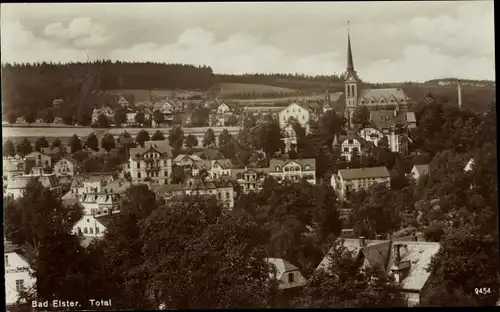 Ak Bad Elster im Vogtland, Blick auf den Ort, Kirche