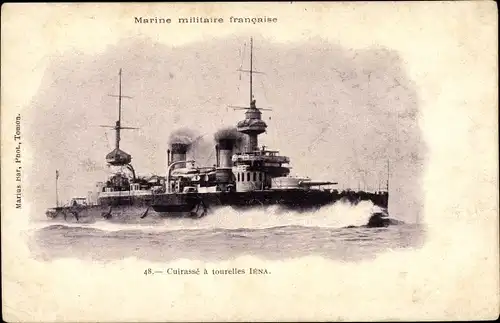 Ak Französisches Kriegsschiff, Iéna, Cuirassé d'Escadre, Marine Militaire Francaise