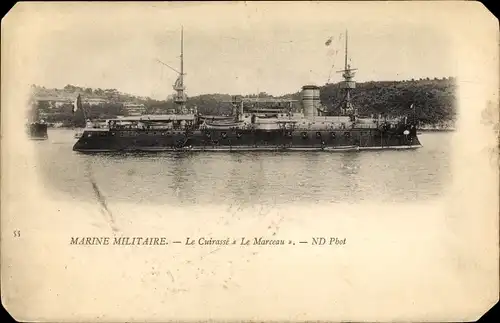 Ak Französisches Kriegsschiff, Le Marceau, Cuirassé, Marine Militaire