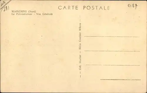 Ak Marcoing Nord, Le Préventorium, vue generale, Blick auf ein Gebäude