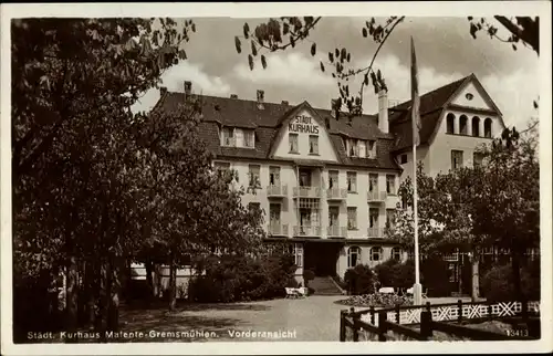 Ak Gremsmühlen Malente in Ostholstein, Städt. Kurhaus, Inh. Fr. Fick, Vorderansicht