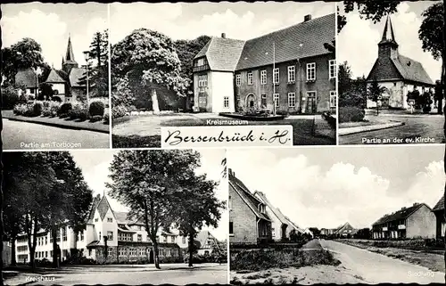 Ak Bersenbrück in Niedersachsen, Kreismuseum, Kreishaus, Torbogen, Kirche, Siedlung