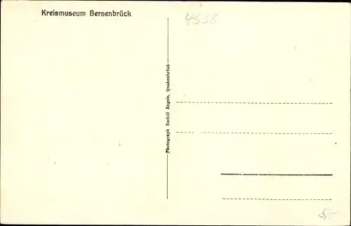 Ak Bersenbrück in Niedersachsen, Kreismuseum, Spinn- und Webstube, Webstuhl, Spinnrad