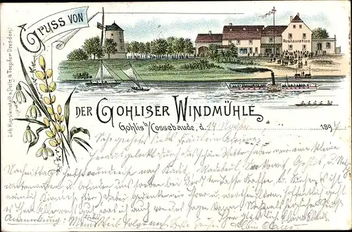 Litho Dresden West Gohlis, Gohliser Windmühle