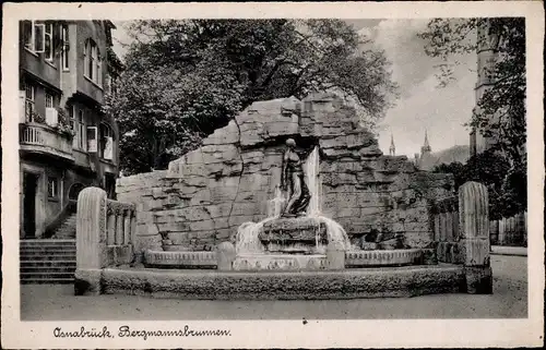 Ak Osnabrück in Niedersachsen, Partie am Bergmannsbrunnen