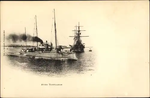 Ak Französisches Kriegsschiff, Aviso Torpilleur