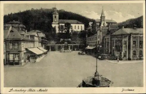 Ak Leutenberg in Thüringen, Markt, Kirche, Straßenpartie