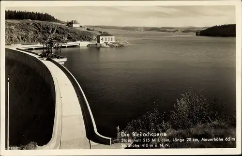 Ak Saaldorf Bad Lobenstein in Thüringen, Blick auf die Bleichlosperre, Talsperre