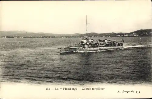 Ak Französisches Kriegsschiff, Flamberge, Contre Torpilleur