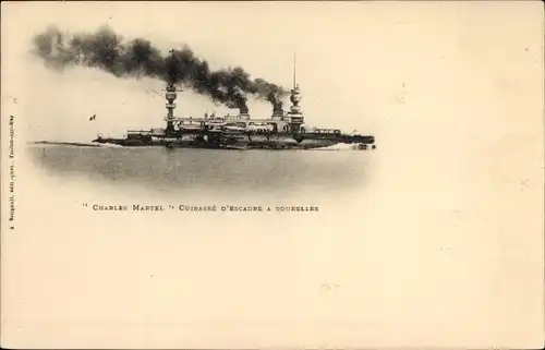 Ak Französisches Kriegsschiff, Charles Martel, Cuirassé d'Escadre à Tourelles