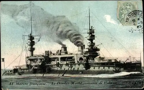 Ak Französisches Kriegsschiff, Charles Martel, Cuirassé de 1e Classe, Marine Francaise
