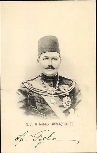 Ak Khedive Abbas Hilmi II. von Ägypten, Portrait
