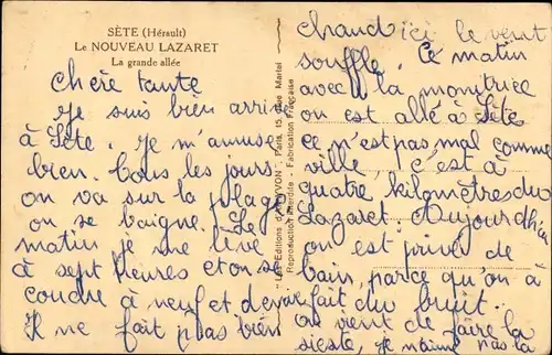 Ak Séte Hérault, Le nouveau lazaret, La grand allée, Le Cormoran