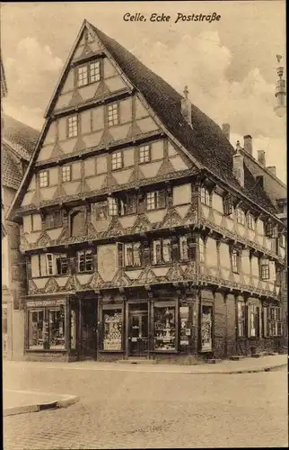 Ak Celle in Niedersachsen, Ecke an der Poststraße