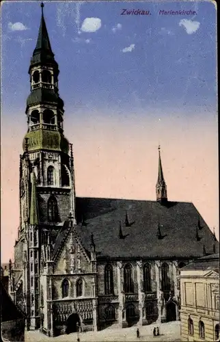 Ak Zwickau in Sachsen, Marienkirche, Panorama