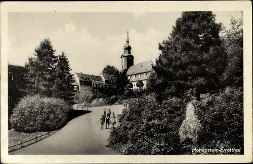 Ak Hohenstein Ernstthal in Sachsen, Teilansicht mit Kirche