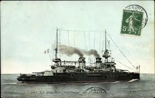 Ak Französisches Kriegsschiff, Le Gaulois, Cuirassé de 1e Classe