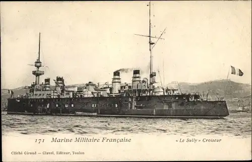 Ak Französisches Kriegsschiff, Sully, Croiseur, Marine Militaire Francaise
