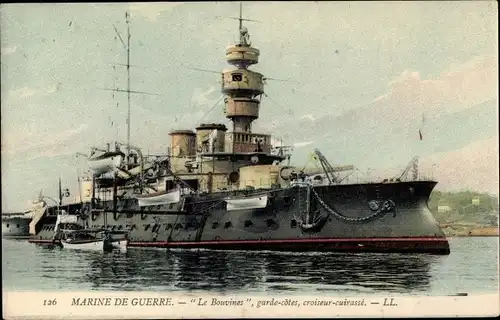 Ak Französisches Kriegsschiff, Marine Militaire Francaise, Le Bouvines, Garde Cotes Cuirassé