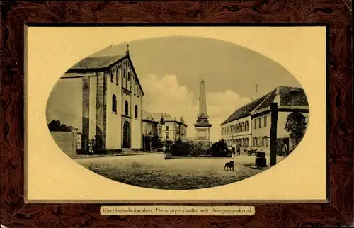 Präge Passepartout Ak Kirchheimbolanden Rheinland Pfalz, Neumayerstraße mit Kriegerdenkmal