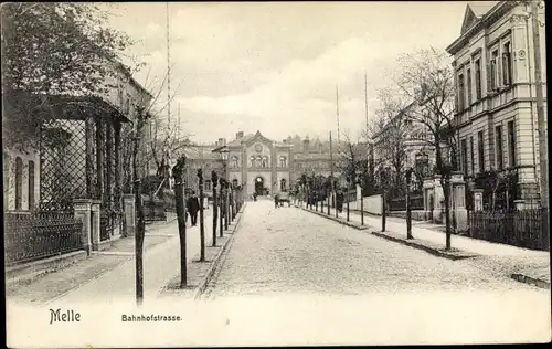 Ak Melle in Niedersachsen, Blick in die Bahnhofstraße