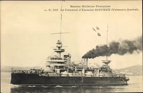 Ak Französisches Kriegsschiff, Suffren, Cuirassé d'Escadre, Vaisseau Amiral